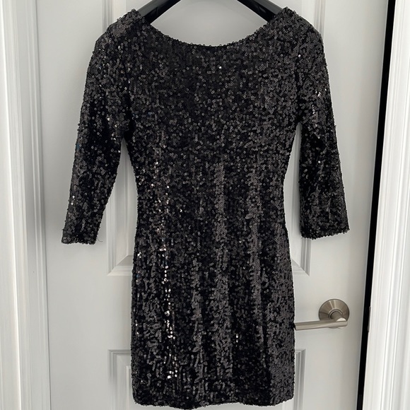 Mini Sequins Dress Black Size Small - Picture 1 of 3